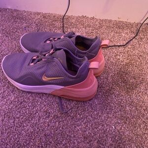 Pink nike running shoes